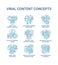 Viral content concept icons set