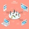 Viral content flat isometric vector concept.