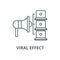 Viral effect vector line icon, linear concept, outline sign, symbol