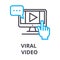 Viral video thin line icon, sign, symbol, illustation, linear concept, vector