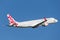 Virgin Australia Embraer regional jet ERJ-190 takes off from Sydney Airport.