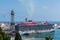 Virgin cruise ship at Barcelona`s port