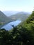 Virgin forest, primeval forest landscape sky blue lake