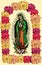 The Virgin of Guadalupe and roses - vector