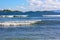 Virgin Islands US panorama from a shore of one of the beaches of St. Thomas Island in winter.