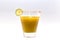 Virgin mango mojito juice with ice cubes