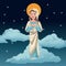 Virgin mary blessed night background