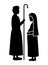 Virgin mary pregnancy and saint joseph silhouettes