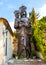Virgin Mary sculpture aside Chapelle Saint Hospice Chapel in Saint-Jean-Cap-Ferrat resort town on Cap Ferrat cape in France
