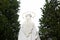 Virgin Mary seen from behind on a italian statue