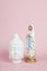Virgin Mary and white Buddha pink
