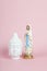 Virgin Mary and white Buddha pink