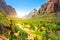 Virgin nature paniramic view of Zion National Park