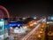 Virginia Beach, Virginia, USA - May 23, 2018: Long exposure picture of the Alantic avenue at night