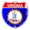 Virginia Flag Icons As Interstate Sign