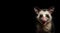 Virginia Opossum (Didelphis virginiana). Studio portrait of a smiling possum. Wild exotic animal. Generative AI.