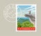 Virginia postage stamp design. Vector illustration.