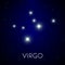 Virgo constellation in night sky, zodiac astrology sign