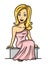 Virgo girl cartoon design illustrationfiery