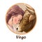 Virgo metal ox year horoscope zodiac sign isolated. Digital art illustration of chinese new year symbol, astrology lunar