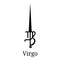 Virgo Sword Icon. Silhouette of Zodiacal Weapon. One of 12 Zodiac Weapons. Vector Astrological, Horoscope Sign. Zodiac Symbol.