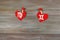 Virgo and twins. signs of the zodiac and heart. wooden backgroun