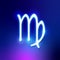 Virgo vector Neon Astrological Horoscope zodiac sign symbol