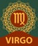 Virgo. Virgin. Zodiac icon with mandala print. Vector illustration.