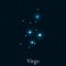 Virgo zodiac sign. Bright stars in the cosmos. Constellation Virgo. Vector