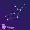 Virgo zodiacal constellation vector illustration, horoscope symbol, sign of the zodiac