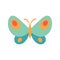 Virid butterfly icon in flat style