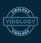 Virology. Glowing round badge.