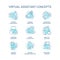 Virtual assistants turquoise concept icons set