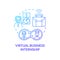 Virtual business internship concept icon