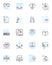 Virtual classes linear icons set. Online, Zoom, Distance, Remote, Webinar, E-learning, Virtual line vector and concept