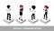 Virtual communication landing. Social media, mobile chat vector illustration. Modern isometric business characters with