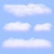 Virtual cumulus clouds vectors isolated on sky background, Realistic Fluffy cubes like pure cotton wool