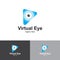 Virtual Eye Logo Design Template-Eye vision logo. Eyeball design.
