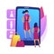 Virtual fitting room abstract concept vector illustration.