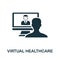 Virtual Healthcare icon. Simple element from digital healthcare collection. Filled Virtual Healthcare icon for templates,