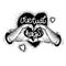 Virtual hugs vector, calligraphy with hands and heart. Black and white clipart. Virus-free virtual hugs from social