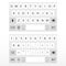 Virtual key board for mobile phone. Keypad alphabet and numbers. Mockup keypad for a touchscreen device.