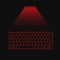 Virtual laser keyboard red on black background