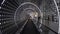 Virtual led light futuristic hallway Time Tunnel  in modern building