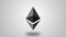 Virtual money Ethereum cryptocurrency - Ethereum ETH currency accepted here - sign on white background