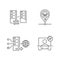 Virtual networking linear icons set