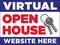 Virtual Open House Sign Template for Real Estate Agents | Realtor Signage | Vector Design | Advertising & Marketing for Home Sales