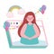 virtual party, woman festive celebrating online birthday