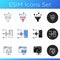 Virtual proxy servers icons set