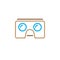 Virtual reality cardboard glasses line icon, vr headset device outline vector logo illustration, linear pictogram